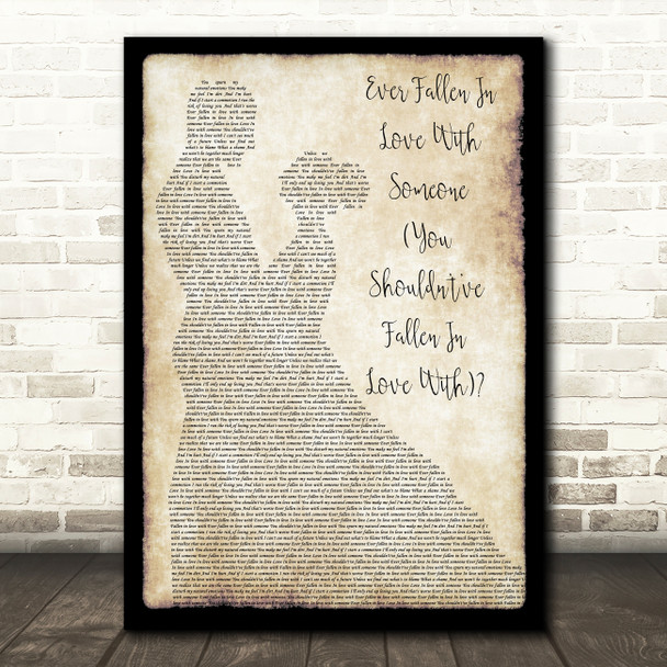 Buzzcocks Ever Fallen In Love With Someone (You Shouldn't've Fallen In Love With) Man Lady Dancing Song Lyric Print