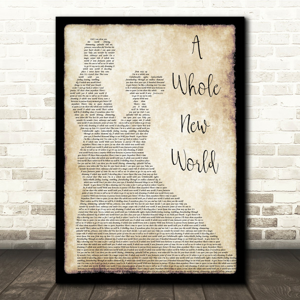 Peabo Bryson & Regina Belle A Whole New World Man Lady Dancing Song Lyric Print