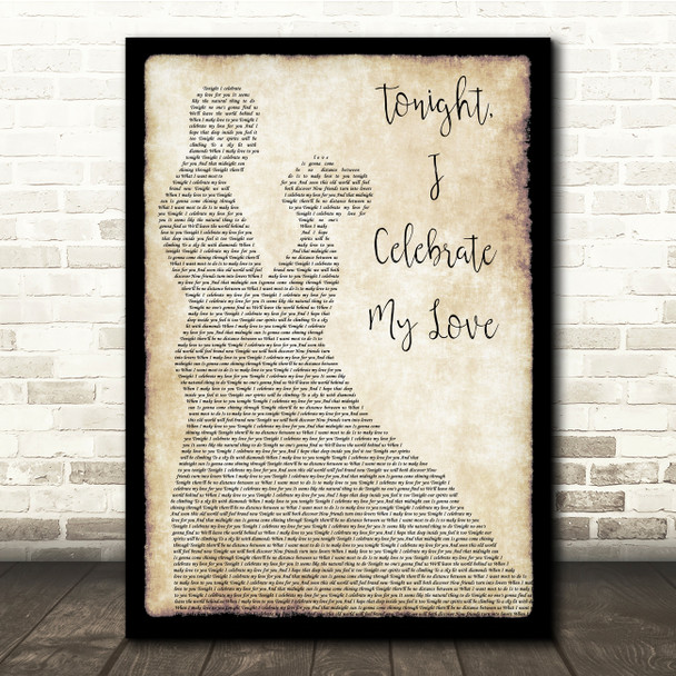 Roberta Flack & Peabo Bryson Tonight, I Celebrate My Love Man Lady Dancing Lyric Print