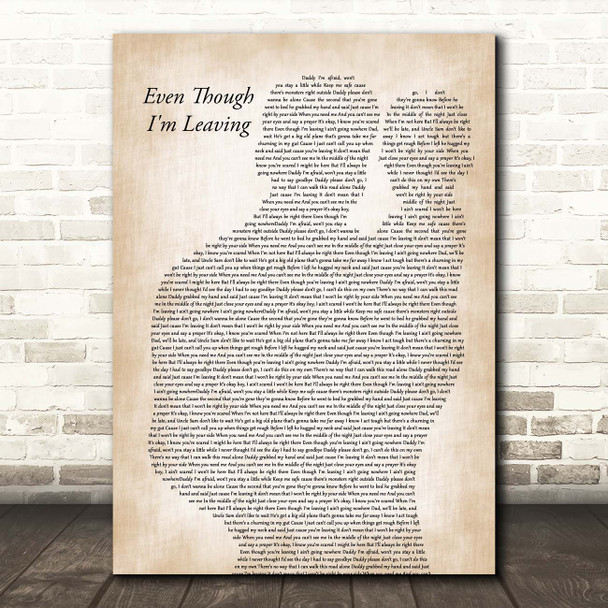 Luke Combs Even Though I'm Leaving Father & Baby Song Lyric Print