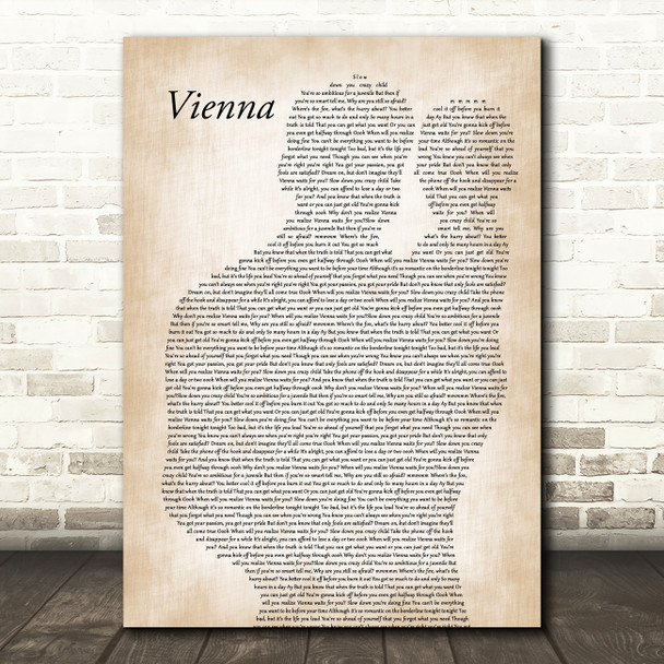 Billy Joel Vienna Father & Baby Song Lyric Music Art Print