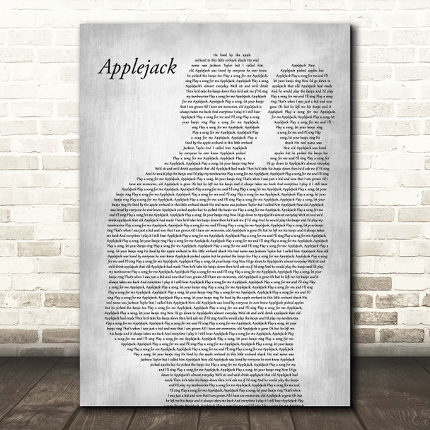 Dolly Parton Applejack Father & Baby Grey Song Lyric Print