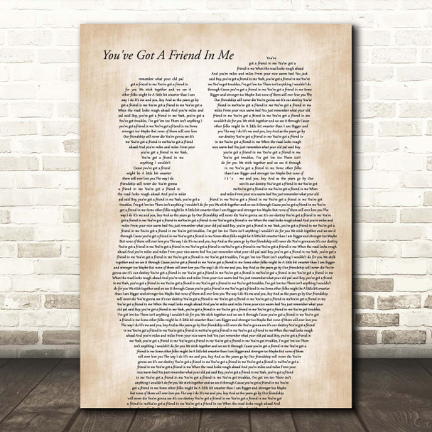 Randy Newman You've Got A Friend In Me Father & Child Song Lyric Print