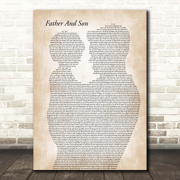 Cat Stevens Father And Son Father & Child Song Lyric Print