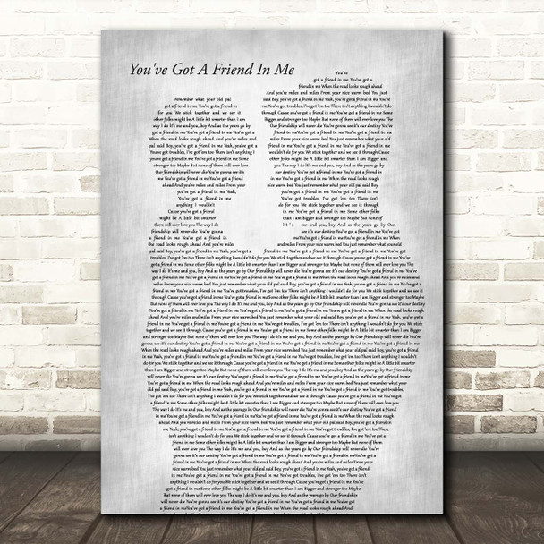 Randy Newman You've Got A Friend In Me Father & Child Grey Song Lyric Print