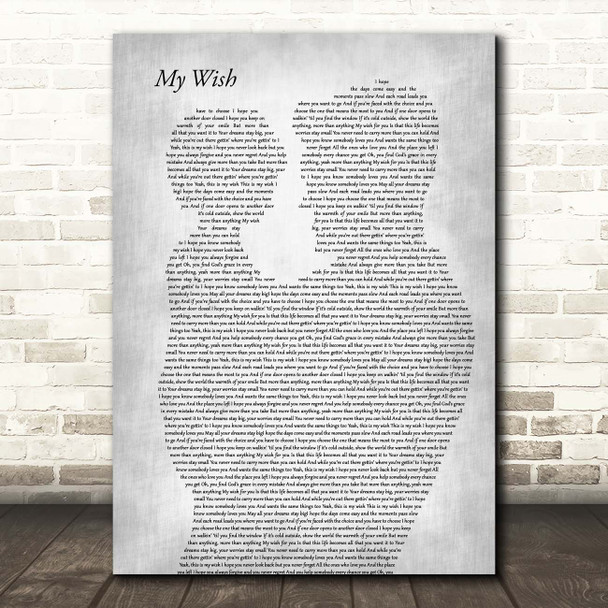 Rascal Flatts My Wish Father & Child Grey Song Lyric Print