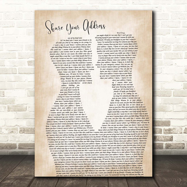 Ben Platt Share Your Address Two Men Gay Couple Wedding Song Lyric Print