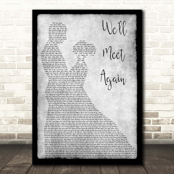 Vera Lynn Well Meet Again Grey Man Lady Dancing Song Lyric Print