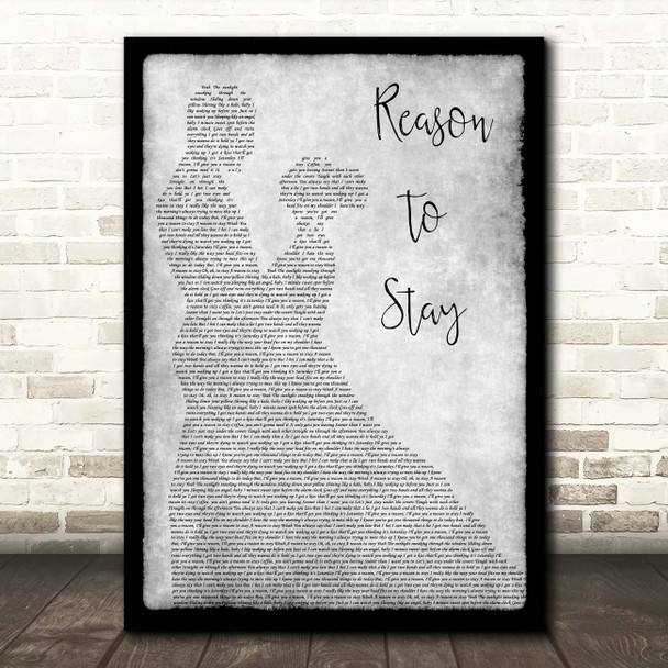 Brett Young Reason To Stay Grey Man Lady Dancing Song Lyric Print