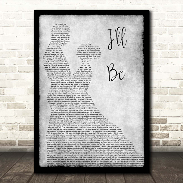 Edwin McCain I'll Be Grey Man Lady Dancing Song Lyric Print