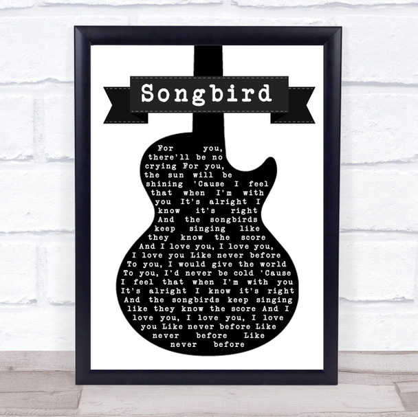 Eva Cassidy Songbird Black & White Guitar Song Lyric Quote Print