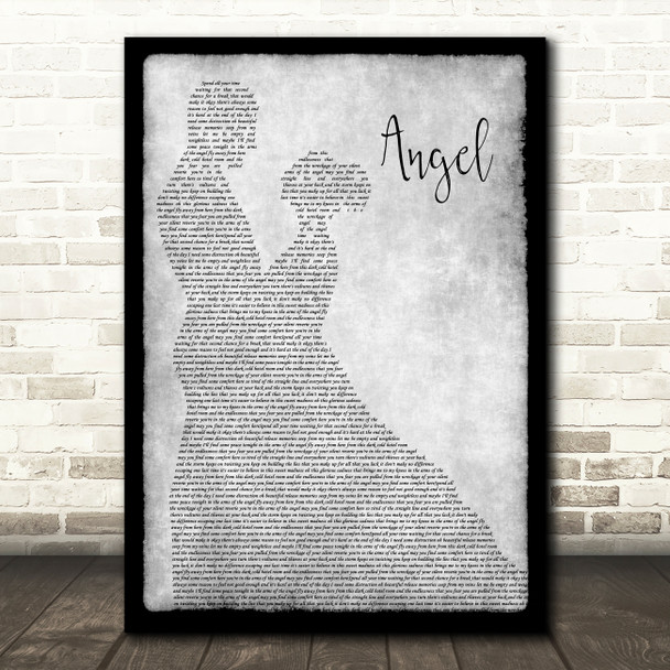 Sarah McLachlan Angel Man Lady Dancing Grey Song Lyric Quote Print