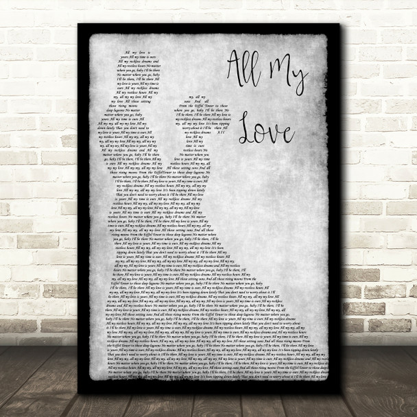 George Ezra All My Love Man Lady Dancing Grey Song Lyric Quote Print
