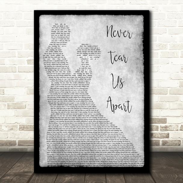 INXS Never Tear Us Apart Man Lady Dancing Grey Song Lyric Print