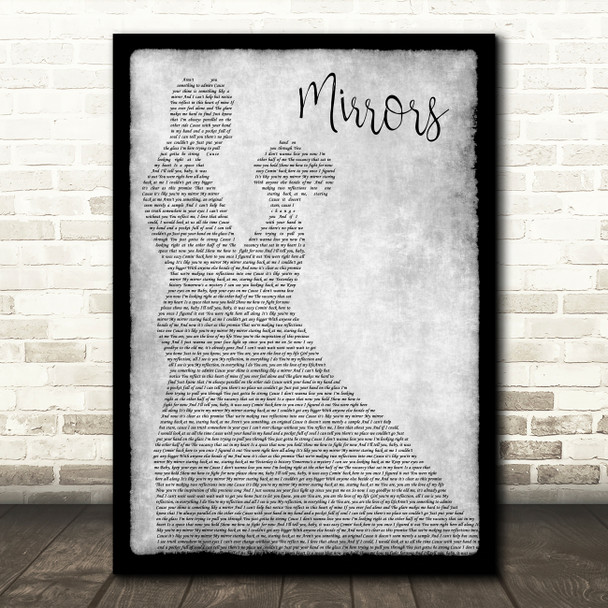 Justin Timberlake Mirrors Man Lady Dancing Grey Song Lyric Print