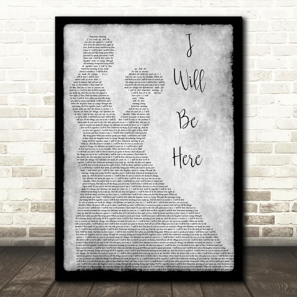 Steven Curtis Chapman I Will Be Here Man Lady Dancing Grey Song Lyric Print