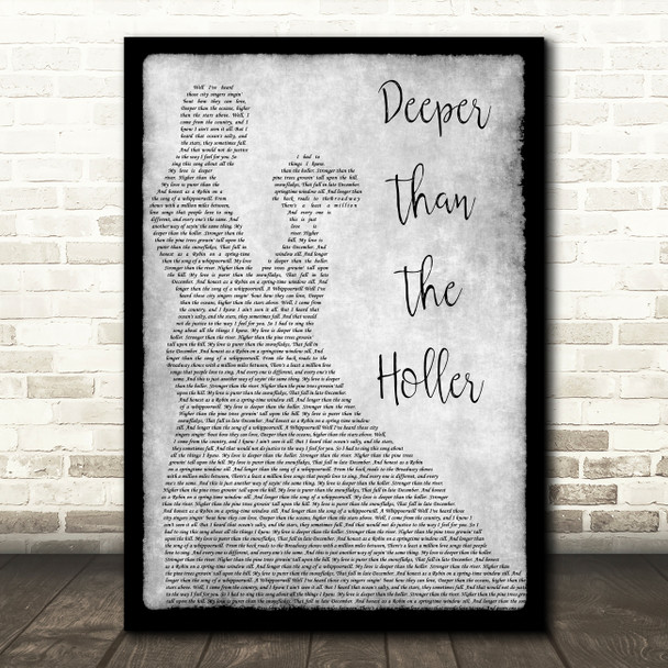 Randy Travis Deeper Than The Holler Grey Song Lyric Man Lady Dancing Quote Print