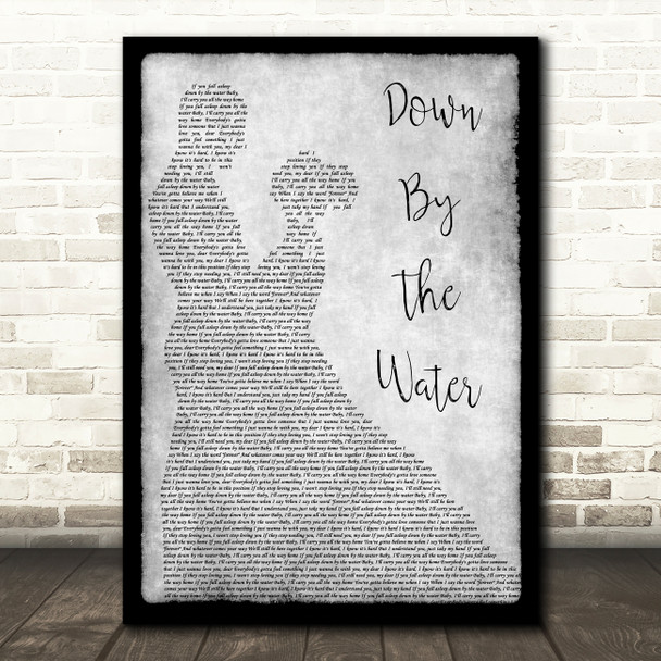 The Drums Down By The Water Grey Song Lyric Man Lady Dancing Quote Print