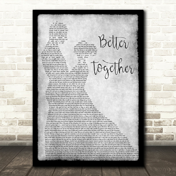 Luke Combs Better Together Grey Man Lady Dancing Song Lyric Music Art Print