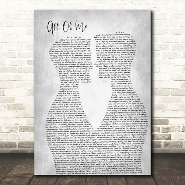 John Legend All Of Me Two Men Gay Couple Wedding Grey Song Lyric Print