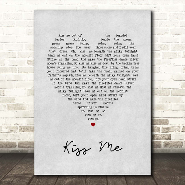Sixpence None The Richer Kiss Me Grey Heart Song Lyric Print