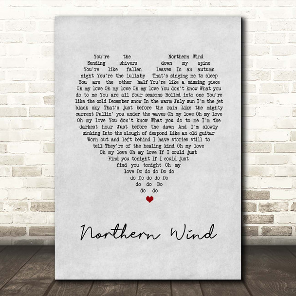 City And Colour Northern Wind Grey Heart Song Lyric Print