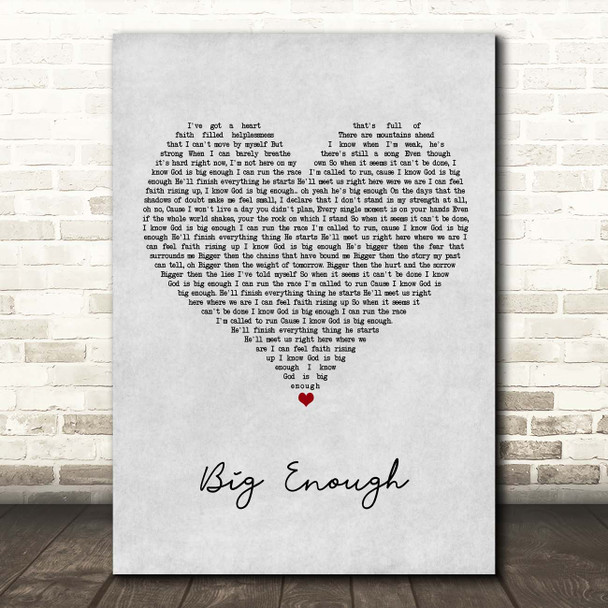 Joseph Habedank Big Enough Grey Heart Song Lyric Print