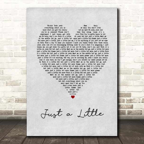 Liberty X Just a Little Grey Heart Song Lyric Print