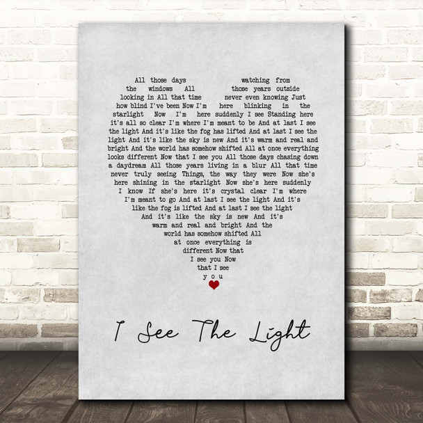 Mandy Moore I See The Light Grey Heart Song Lyric Print