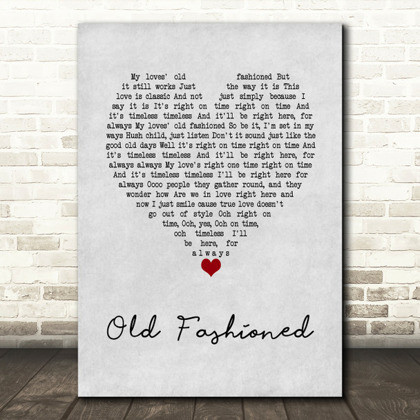 Cee Lo Green Old Fashioned Grey Heart Song Lyric Wall Art Print