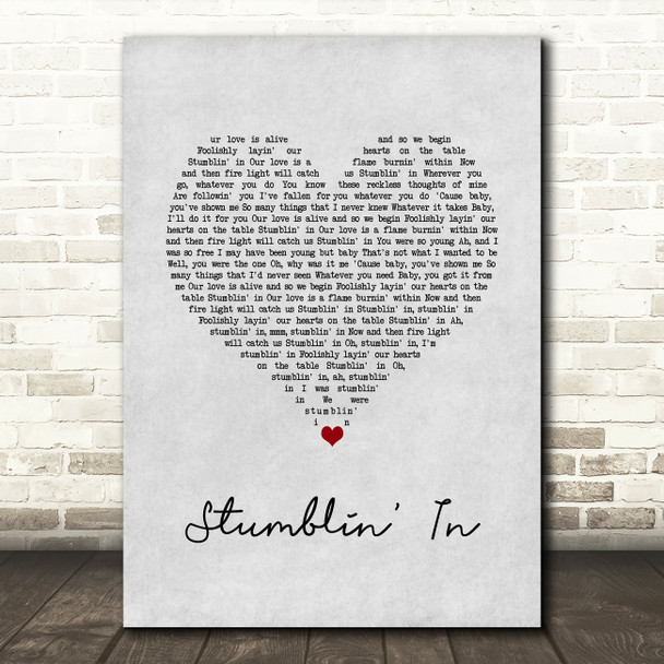 Chris Norman & Suzi Quatro Stumblin' In Grey Heart Song Lyric Wall Art Print