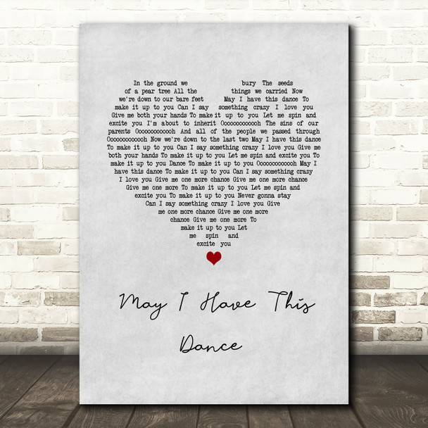 Francis And The Lights May I Have This Dance Grey Heart Song Lyric Wall Art Print