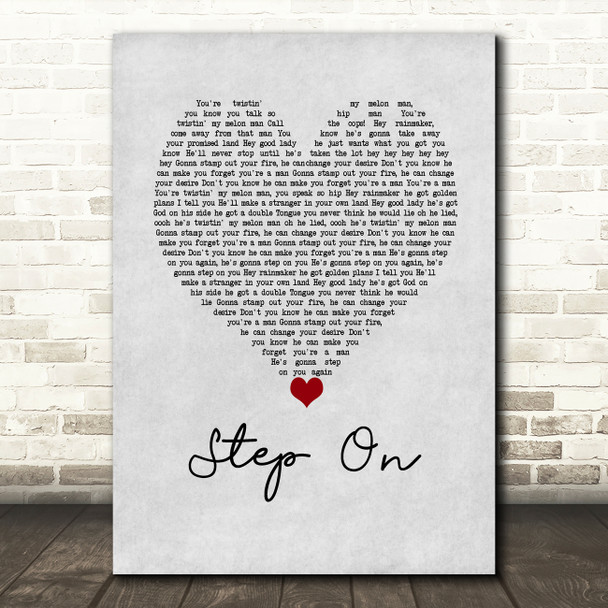 Happy Mondays Step On Grey Heart Song Lyric Wall Art Print