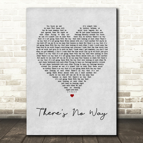 Lauv There's No Way Grey Heart Song Lyric Wall Art Print
