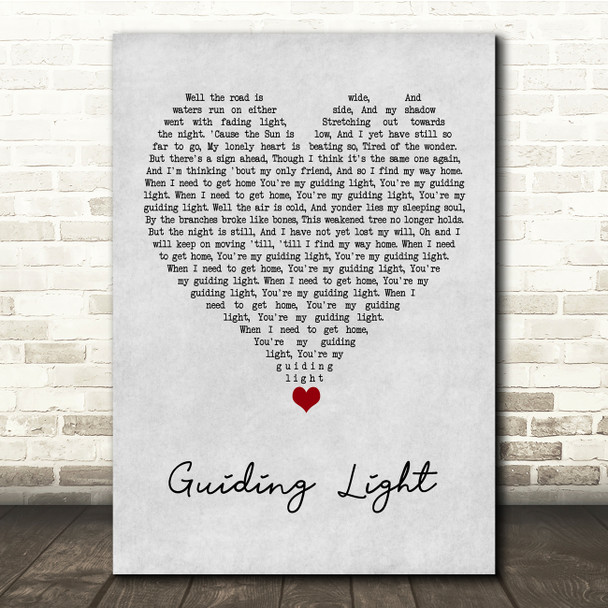 Foy Vance Ft Ed Sheeran Guiding Light Grey Heart Song Lyric Quote Music Print