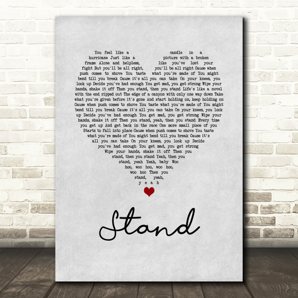 Rascal Flatts Stand Grey Heart Song Lyric Quote Music Print