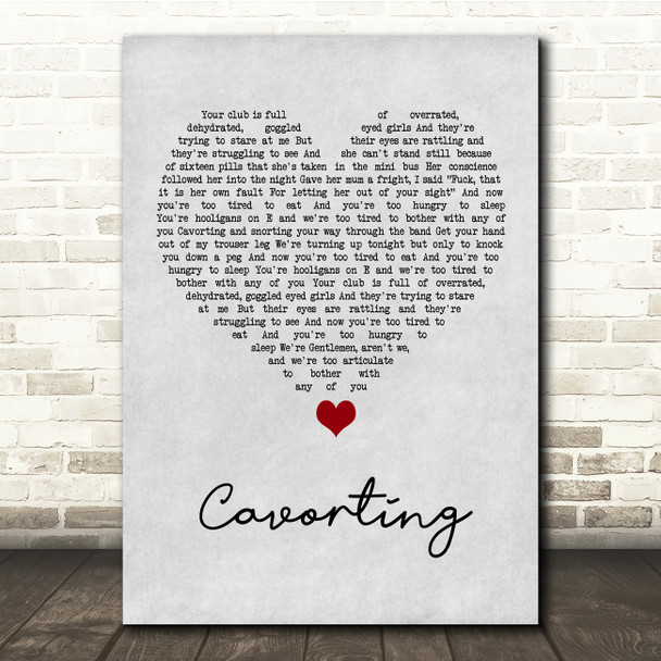 The Courteeners Cavorting Grey Heart Song Lyric Quote Music Print