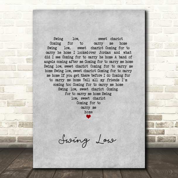 UB40 Swing Low Grey Heart Song Lyric Quote Music Print