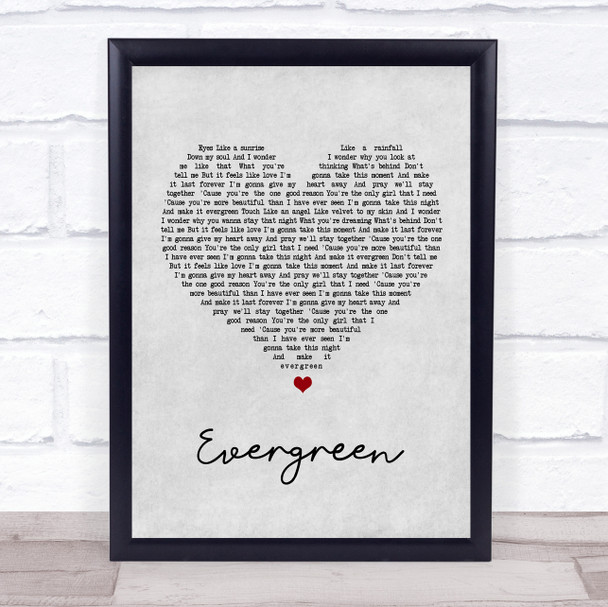 Westlife Evergreen Grey Heart Song Lyric Quote Print