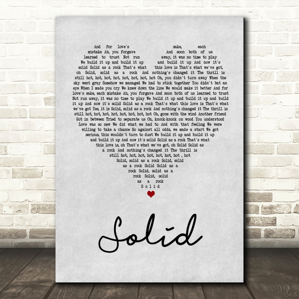 Ashford & Simpson Solid Grey Heart Quote Song Lyric Print
