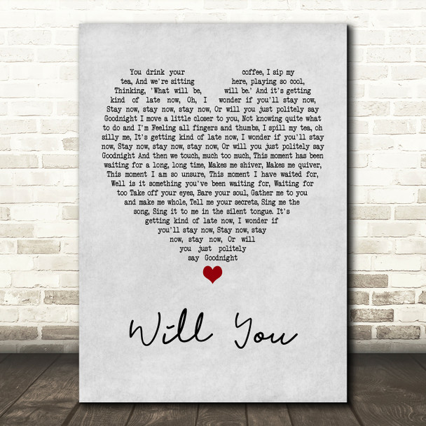 Hazel O'Connor Will You Grey Heart Quote Song Lyric Print
