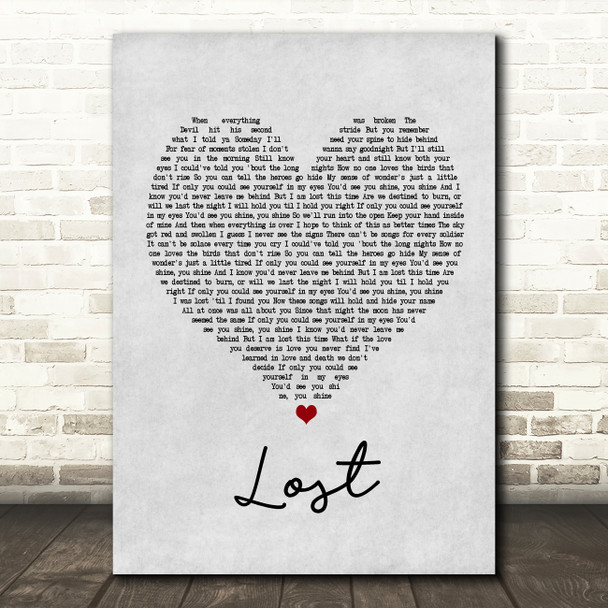 Dermot Kennedy Lost Grey Heart Song Lyric Print
