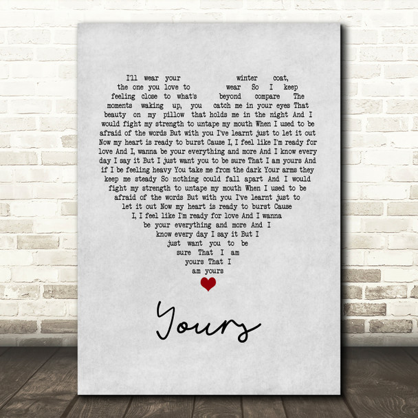 Ella Henderson Yours Grey Heart Song Lyric Print