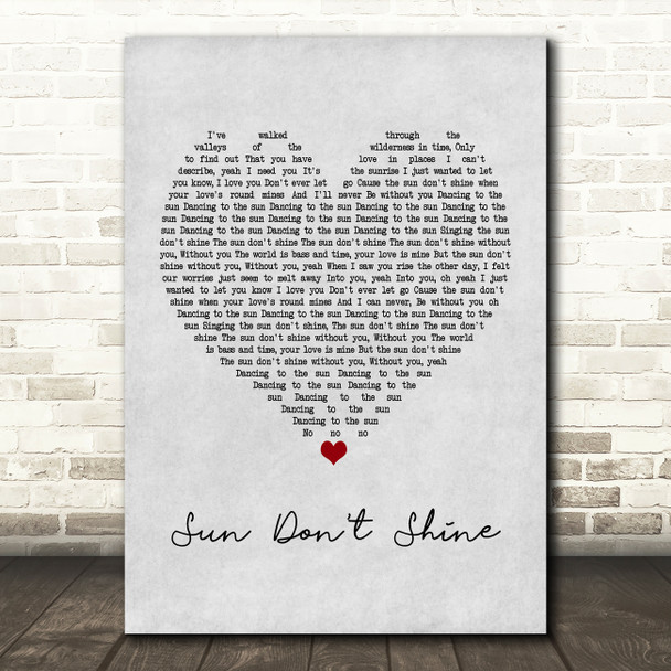 Klangkarussell Sonnentanz ft. Will Heard Sun Don't Shine Grey Heart Song Lyric Print