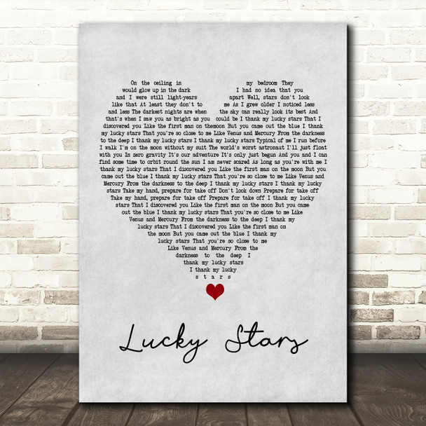 Lucy Spraggan Lucky Stars Grey Heart Song Lyric Print
