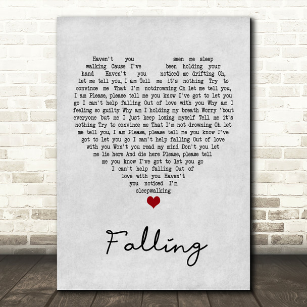 The Civil Wars Falling Grey Heart Song Lyric Print