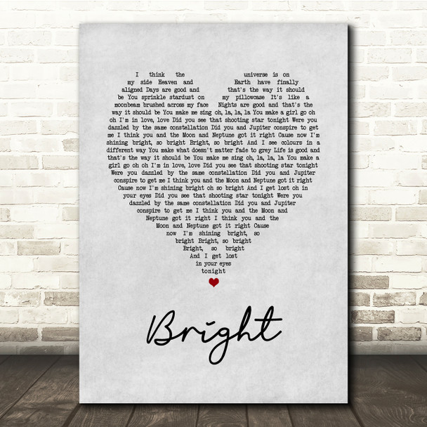 Echosmith Bright Grey Heart Song Lyric Print