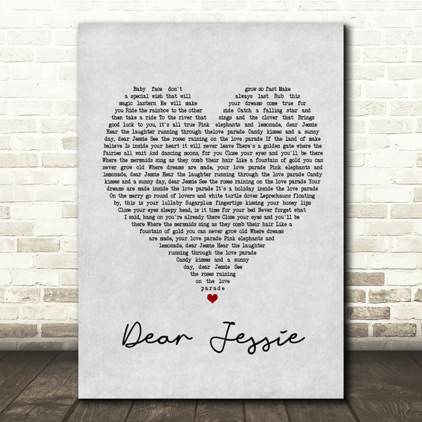 Madonna Dear Jessie Grey Heart Song Lyric Print