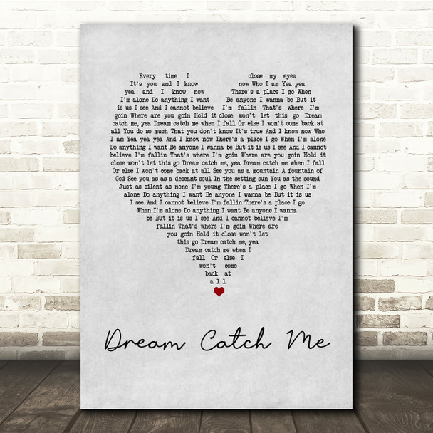 Newton Faulkner Dream Catch Me Grey Heart Song Lyric Print