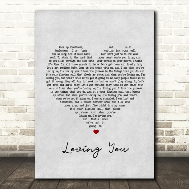 Paolo Nutini Loving You Grey Heart Song Lyric Print